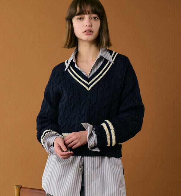  「James Charlotte | 〈別注〉 Vネック チルデンニットプルオーバー WOMEN」|ニット・セーター|