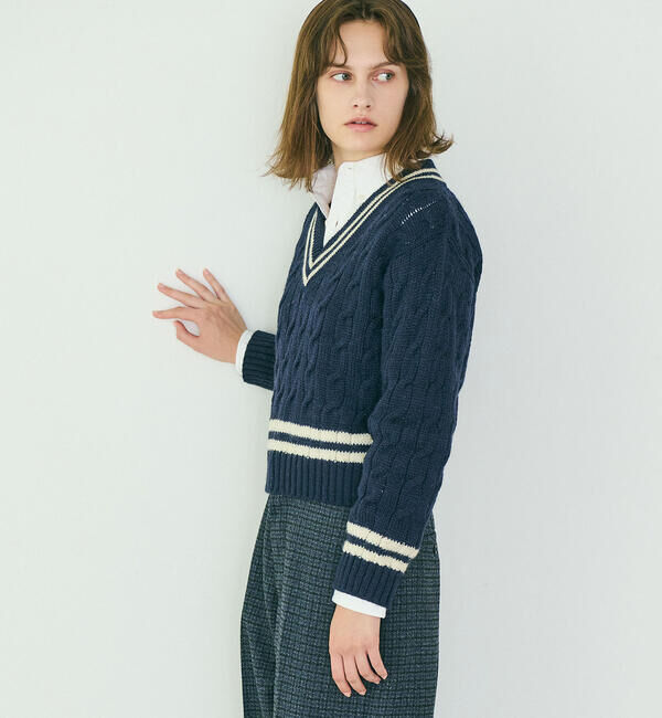 「James Charlotte | 〈別注〉 Vネック チルデンニットプルオーバー WOMEN」|ニット・セーター|