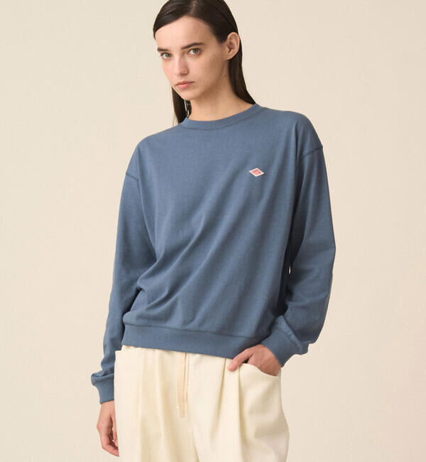 DANTON「DANTON | クルーネック 長袖Tシャツ WOMEN」|Tシャツ・カットソー|BLUE系1