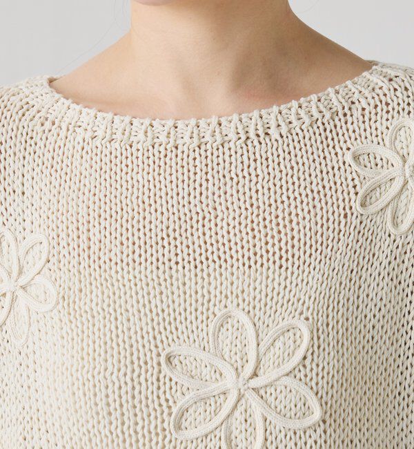  「フラワールーズコットン混ニット」|ニット・セーター|