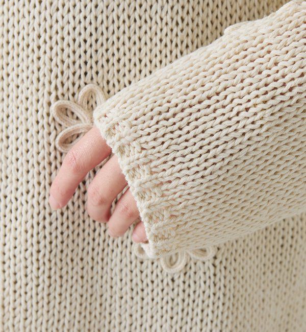  「フラワールーズコットン混ニット」|ニット・セーター|