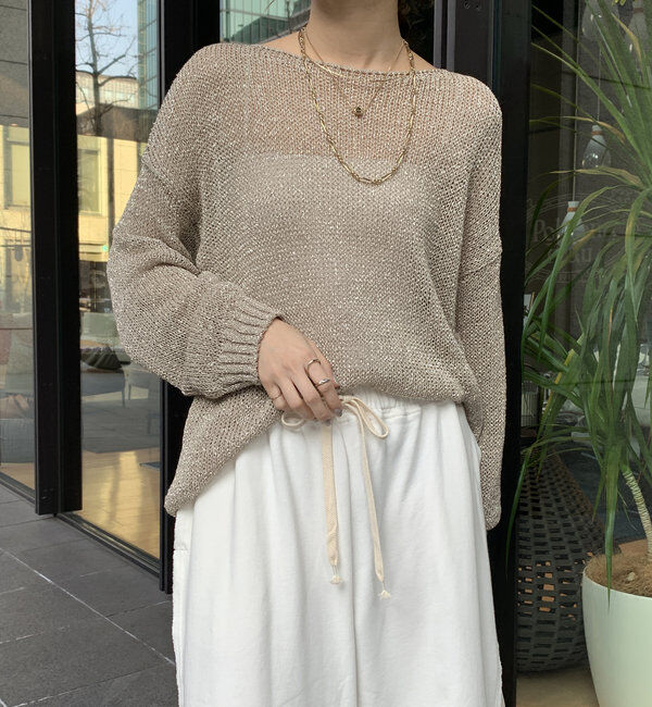  「【WEB限定】ラメ針抜きプルオーバー」|ニット・セーター|