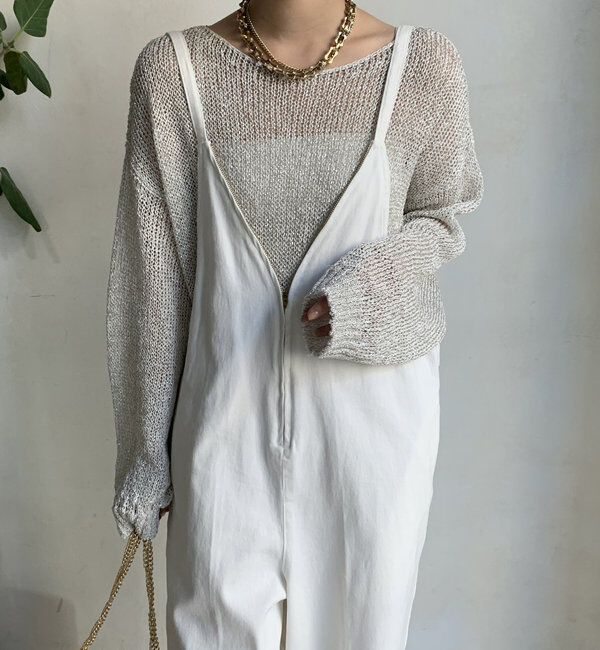  「【WEB限定】ラメ針抜きプルオーバー」|ニット・セーター|