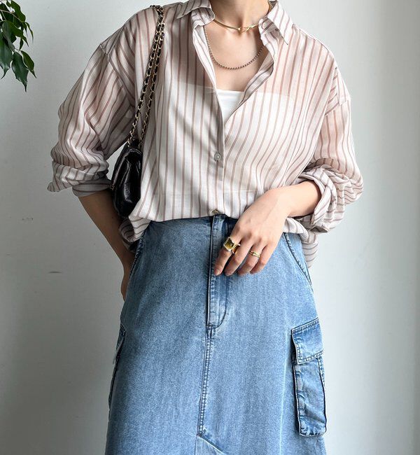  「シアーストライプシャツ」|シャツ・ブラウス|オフホワイト