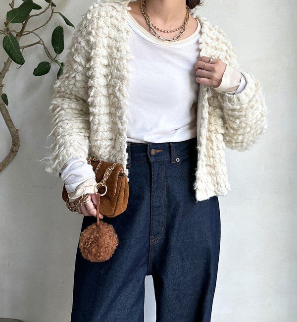  「ループヤーンニットジャケット」|ブルゾン・スタジャン|