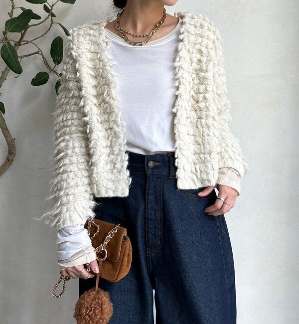  「ループヤーンニットジャケット」|ブルゾン・スタジャン|