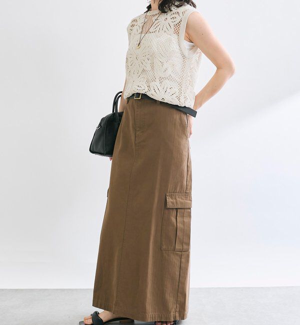  「【MONN.:.(モン)】カーゴマキシスカート」|スカート|