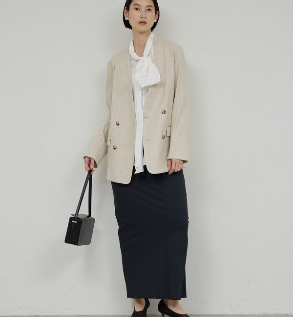 GALLARDAGALANTE/【セットアップ対応】ノーカラーツイードジャケット