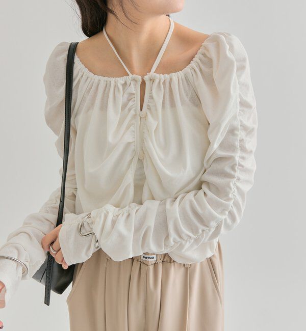  「スクエアネック シャーリングカーディガン」|Tシャツ・カットソー|