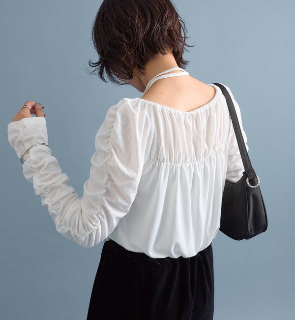  「スクエアネック シャーリングカーディガン」|Tシャツ・カットソー|