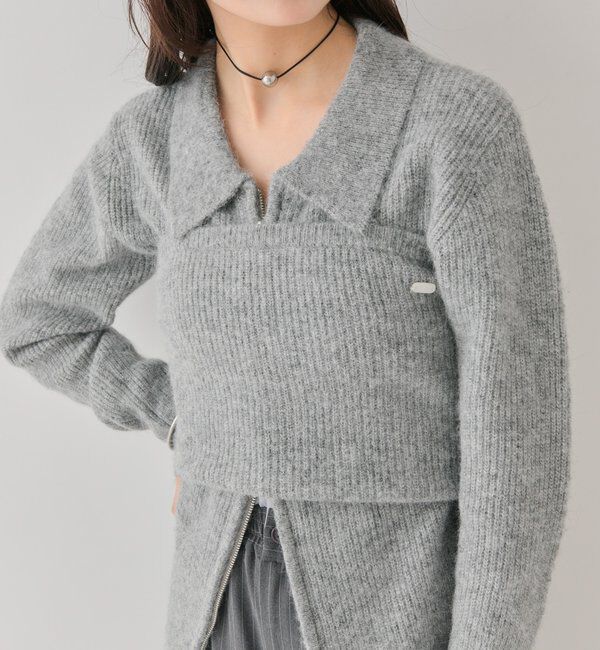  「ビスチェ付き ダブルＺＩＰカーディガン」|カーディガン|