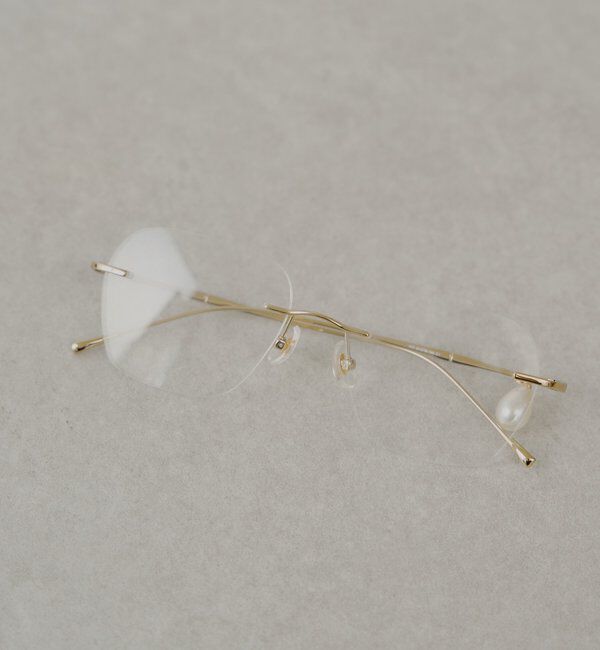  「カスタムパール付フレームレスレンズ」|サングラス|ゴールド