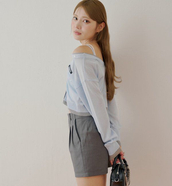  「バイカラーラメシアーカーディガン」|カーディガン|