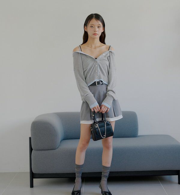  「バイカラーラメシアーカーディガン」|カーディガン|