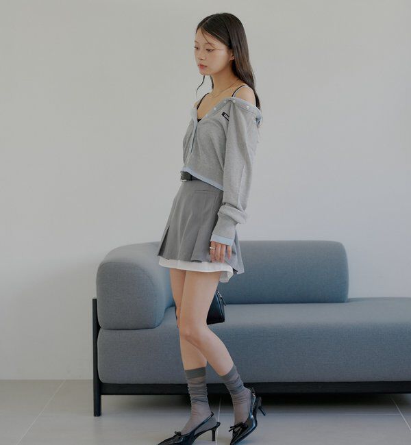  「バイカラーラメシアーカーディガン」|カーディガン|