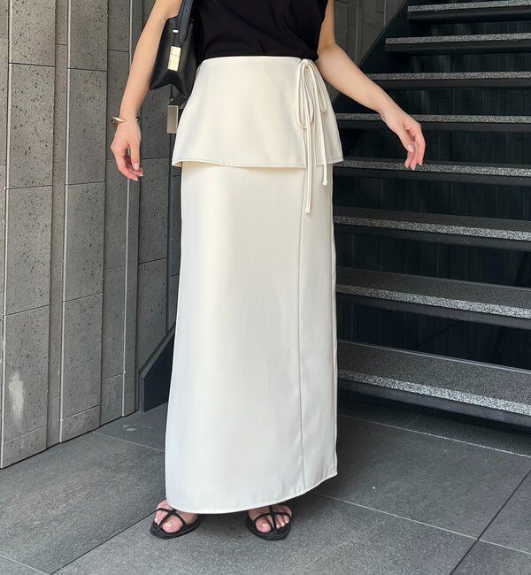  「【腰回りカバー】レイヤードマキシスカート」|スカート|エクリュ