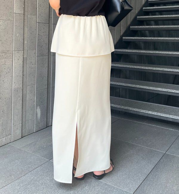  「【腰回りカバー】レイヤードマキシスカート」|スカート|