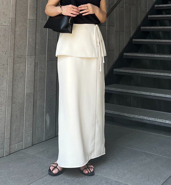  「【腰回りカバー】レイヤードマキシスカート」|スカート|