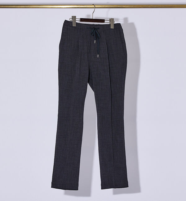 ABAHOUSE「【TRABEST】1タック イージースラックス / サマーパンツ/ 防シワ性 ス」|スラックス|チャコールグレー