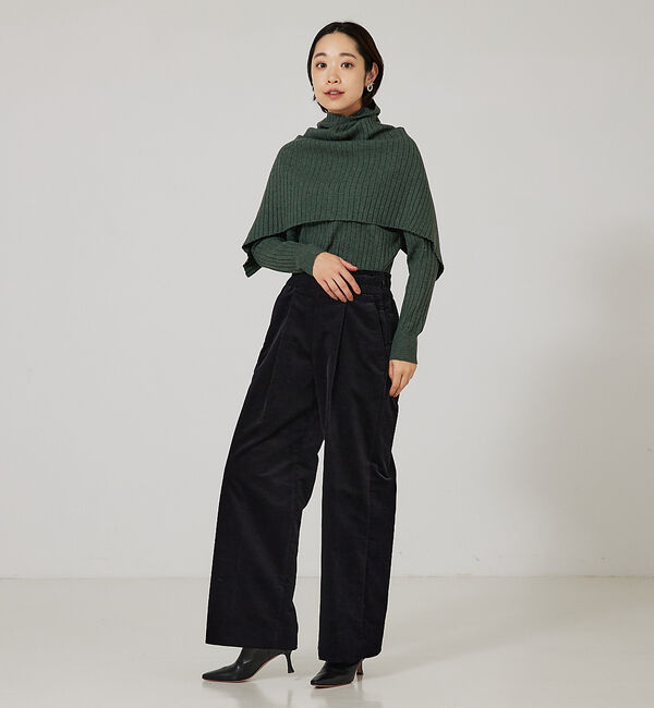 qualite「【23AW】アシメスヌードリブニット」|ニット・セーター|