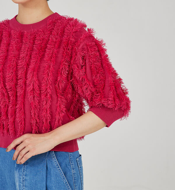 qualite「フリンジニットプルオーバー」|ニット・セーター|