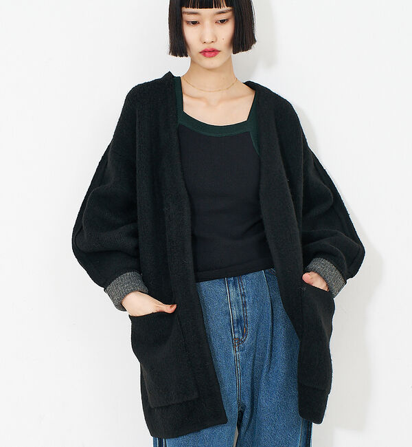 NOMINE「袖ボリュームニットコート」|その他|ブラック
