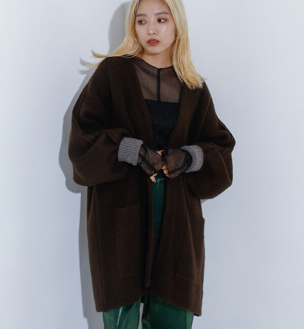 NOMINE「袖ボリュームニットコート」|その他|ブラウン