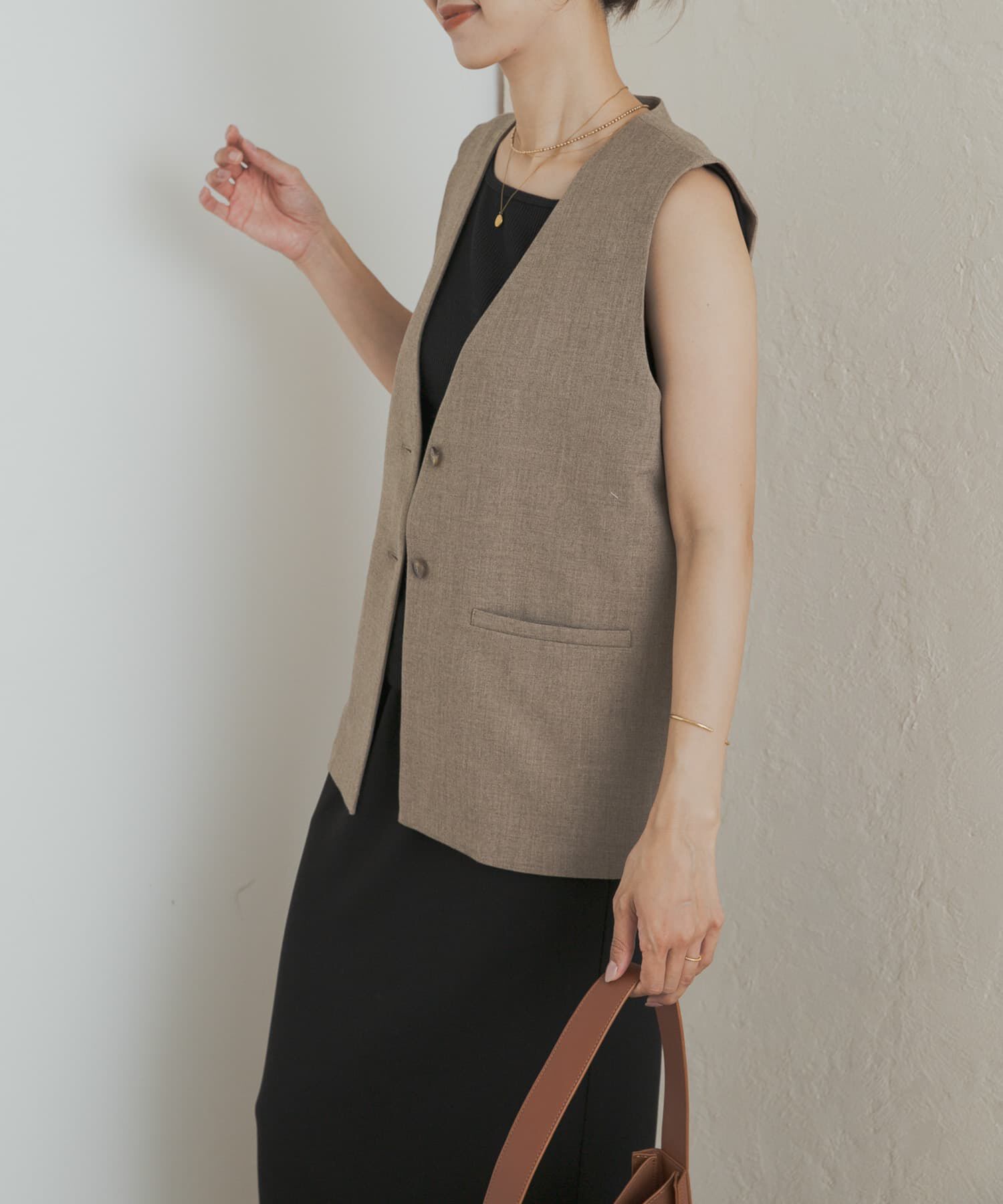 URBAN RESEARCH DOORS「ノーカラージレ」|ノーカラーコート|