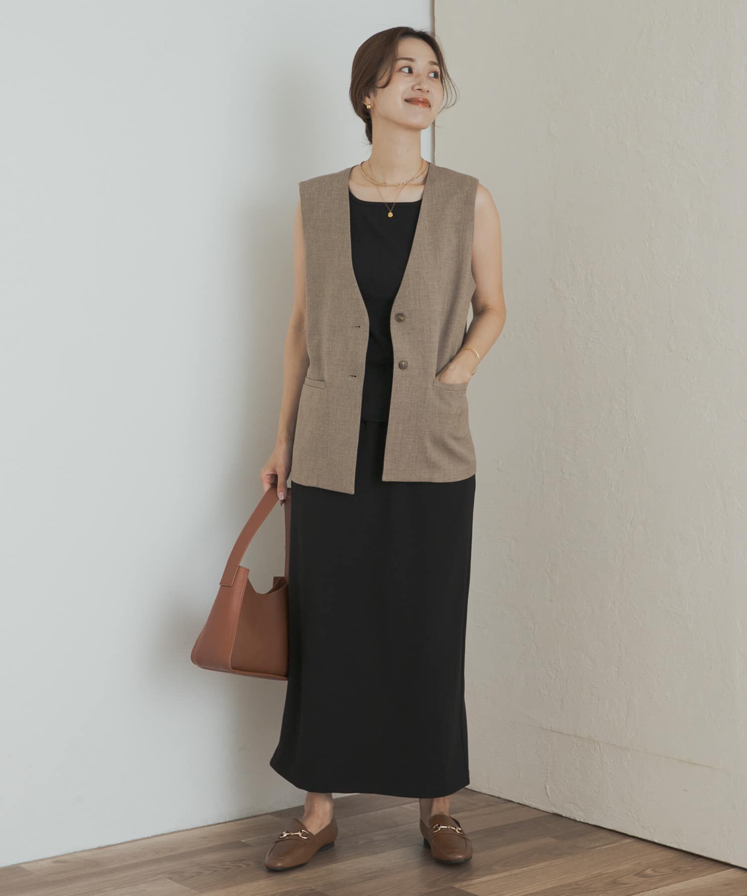 URBAN RESEARCH DOORS「ノーカラージレ」|ノーカラーコート|