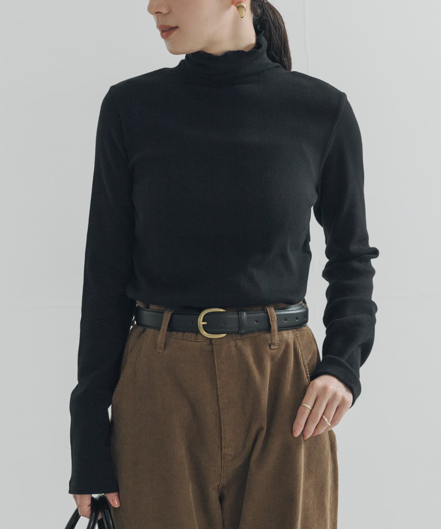 URBAN RESEARCH「『UR TECH』裏起毛タートルネックカットソー」|Tシャツ・カットソー|ブラック