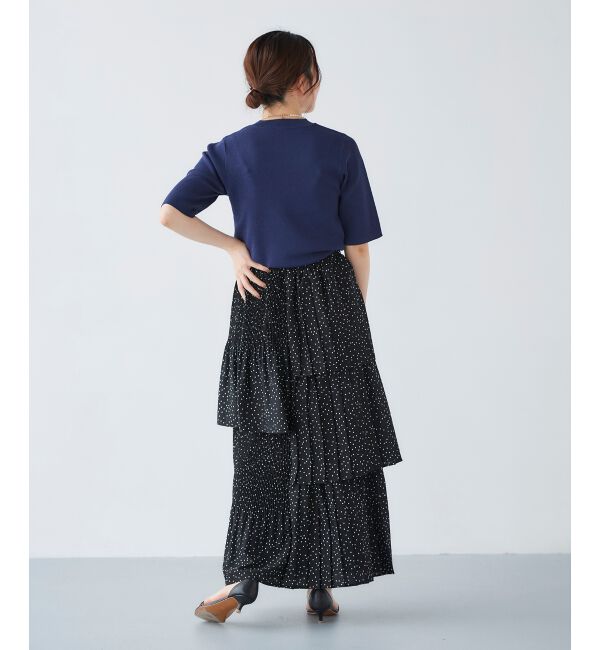 le.coeur blanc「ドットアシメティアードスカート」|スカート|