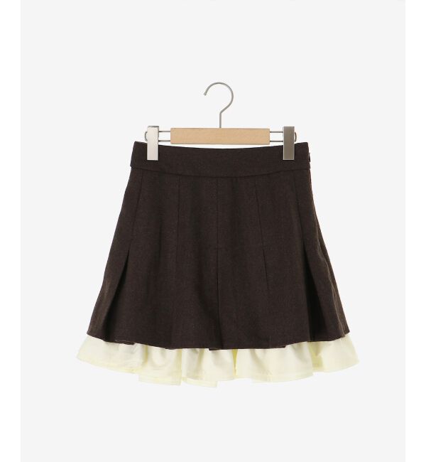 「配色フリルプリーツスカート」|スカート|