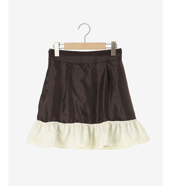  「配色フリルプリーツスカート」|スカート|