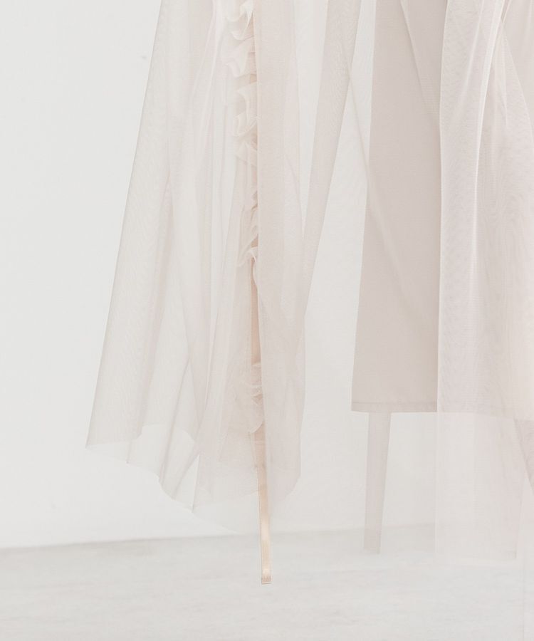 earth music&ecology「チュールアシンメトリーフリルスカート」|フレア|