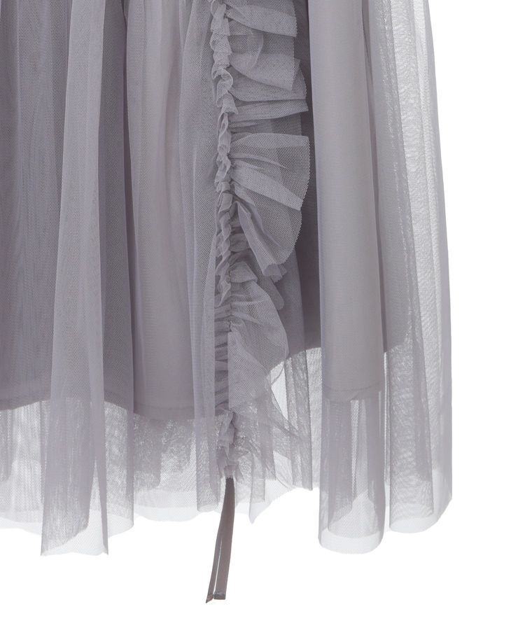 earth music&ecology「チュールアシンメトリーフリルスカート」|フレア|