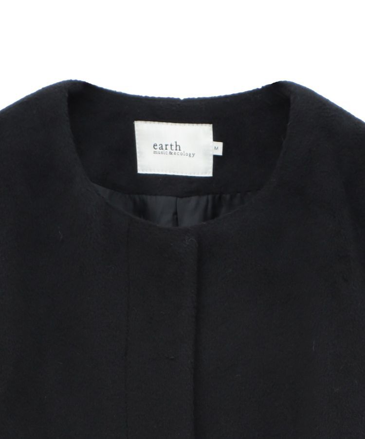 earth music&ecology「ファーカフスノーカラーコート」|ノーカラーコート|