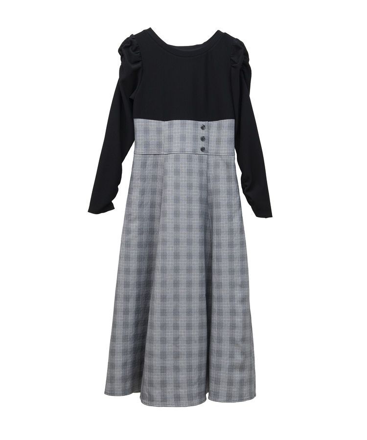 earth music&ecology「リブカットソードッキングワンピース」|ワンピース|