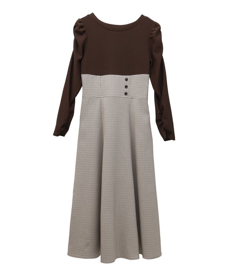 earth music&ecology「リブカットソードッキングワンピース」|ワンピース|