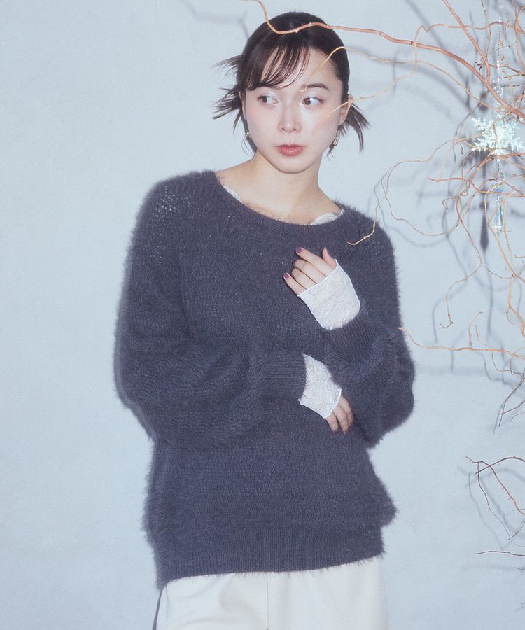 earth music&ecology「モヘヤライクレースニット」|ニット・セーター|