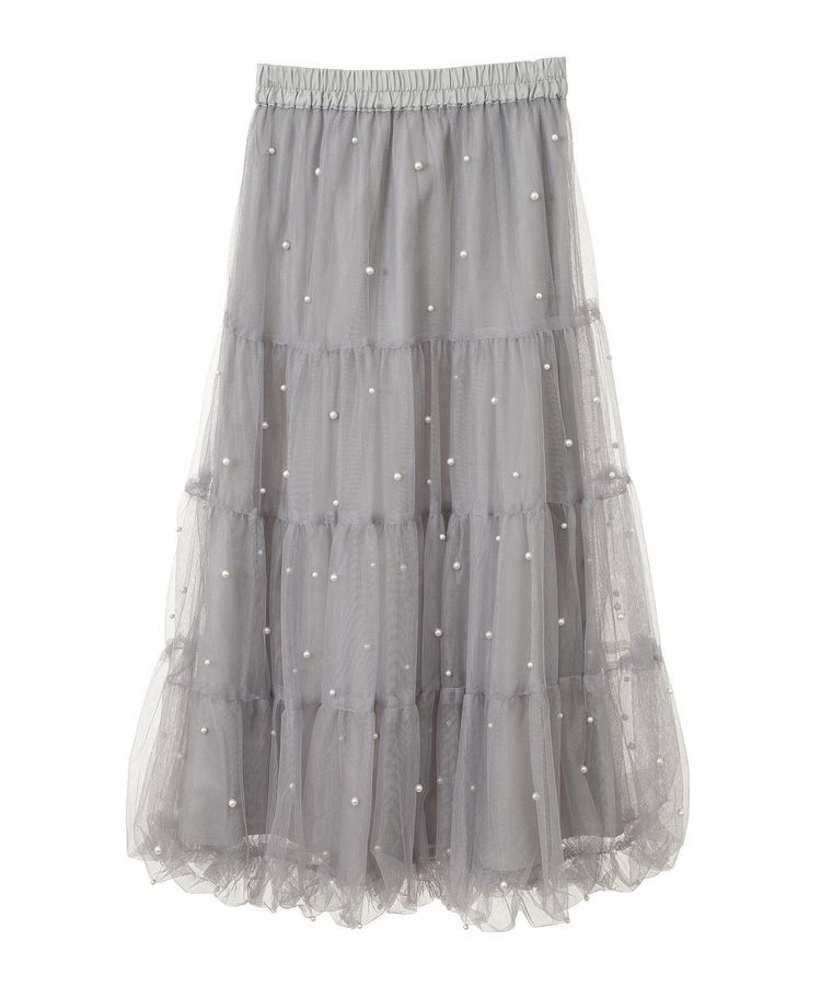 earth music&ecology「チュールパールスカート」|フレア|