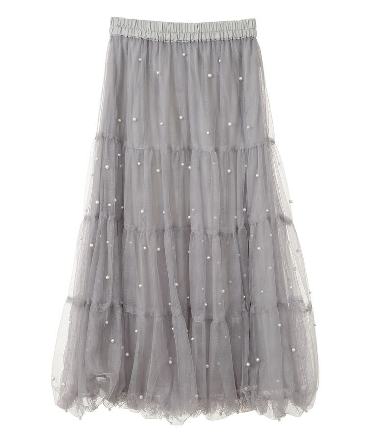 earth music&ecology「チュールパールスカート」|フレア|