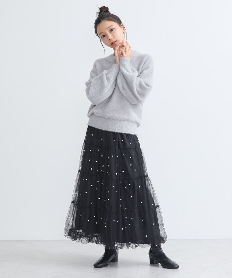 earth music&ecology「チュールパールスカート」|フレア|