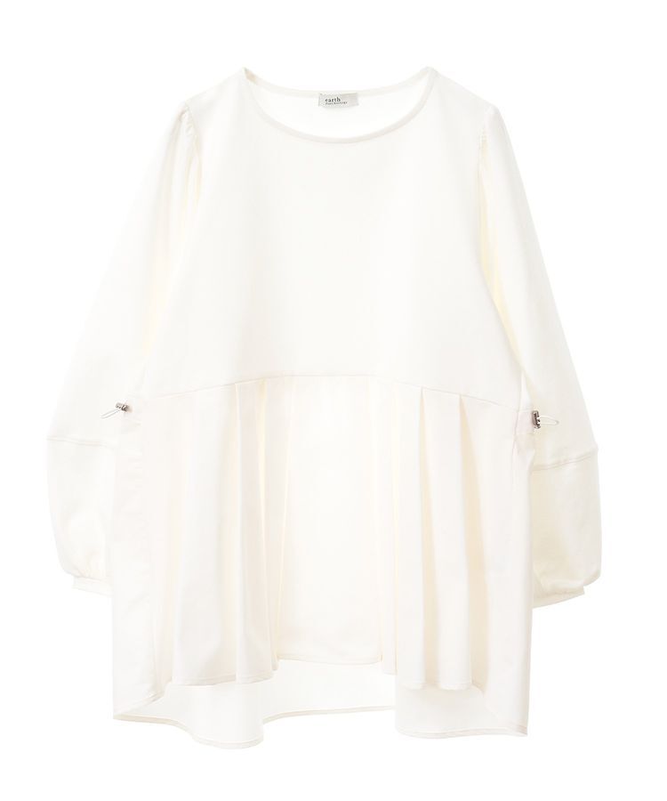 earth music&ecology「異素材ドッキングペプラムプルオーバー」|Tシャツ・カットソー|