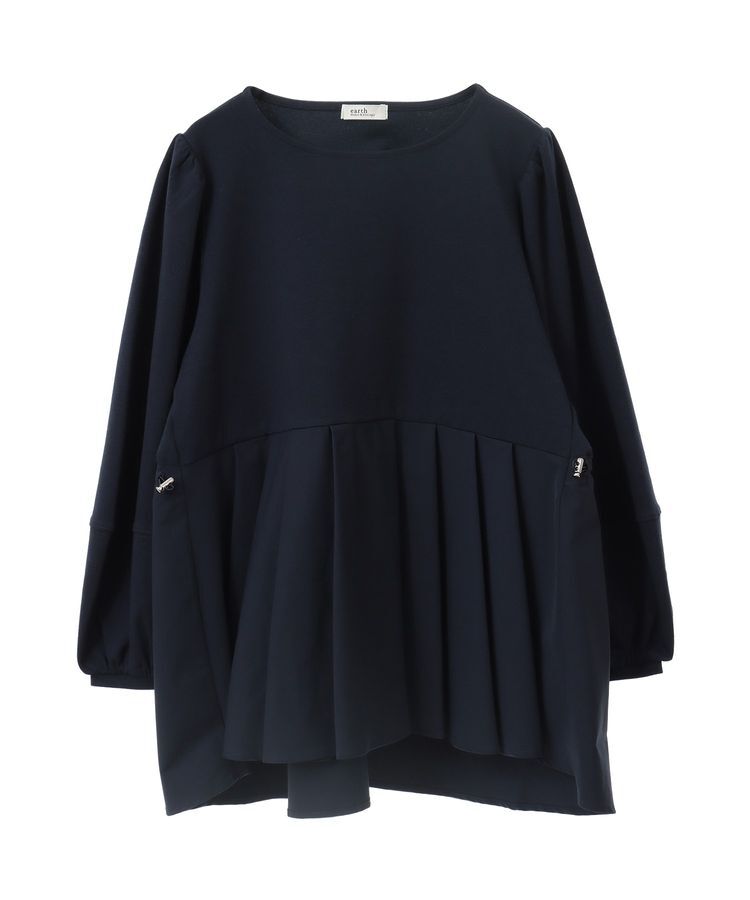 earth music&ecology「異素材ドッキングペプラムプルオーバー」|Tシャツ・カットソー|