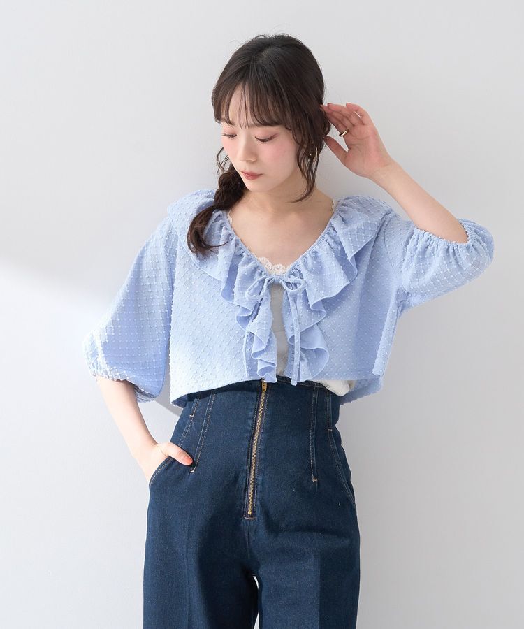 earth music&ecology「ラッフルカットショートボレロ」|カーディガン|