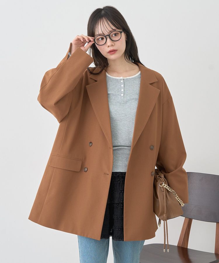 earth music&ecology「BIGジャケット」|テーラードジャケット|Light brown