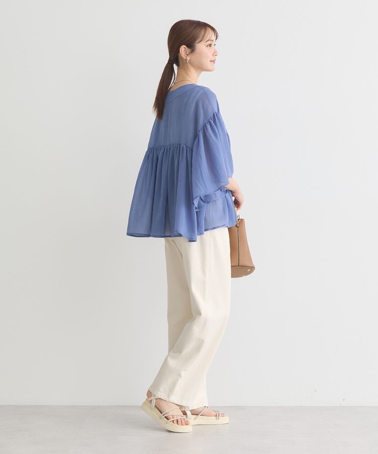 earth music&ecology「Vネックギャザーブラウス」|シャツ・ブラウス|