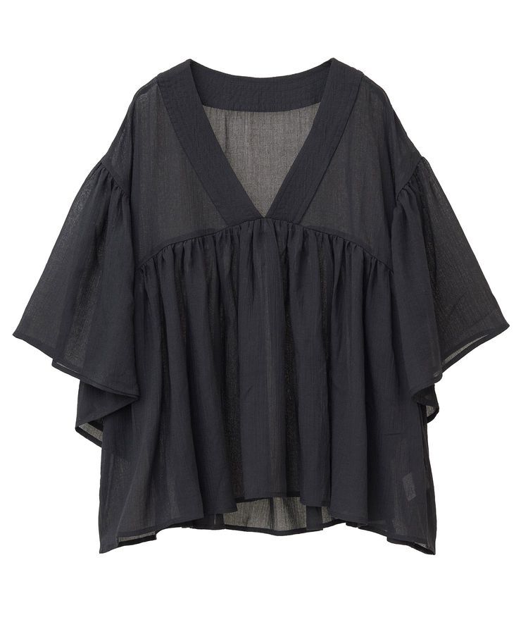 earth music&ecology「Vネックギャザーブラウス」|シャツ・ブラウス|