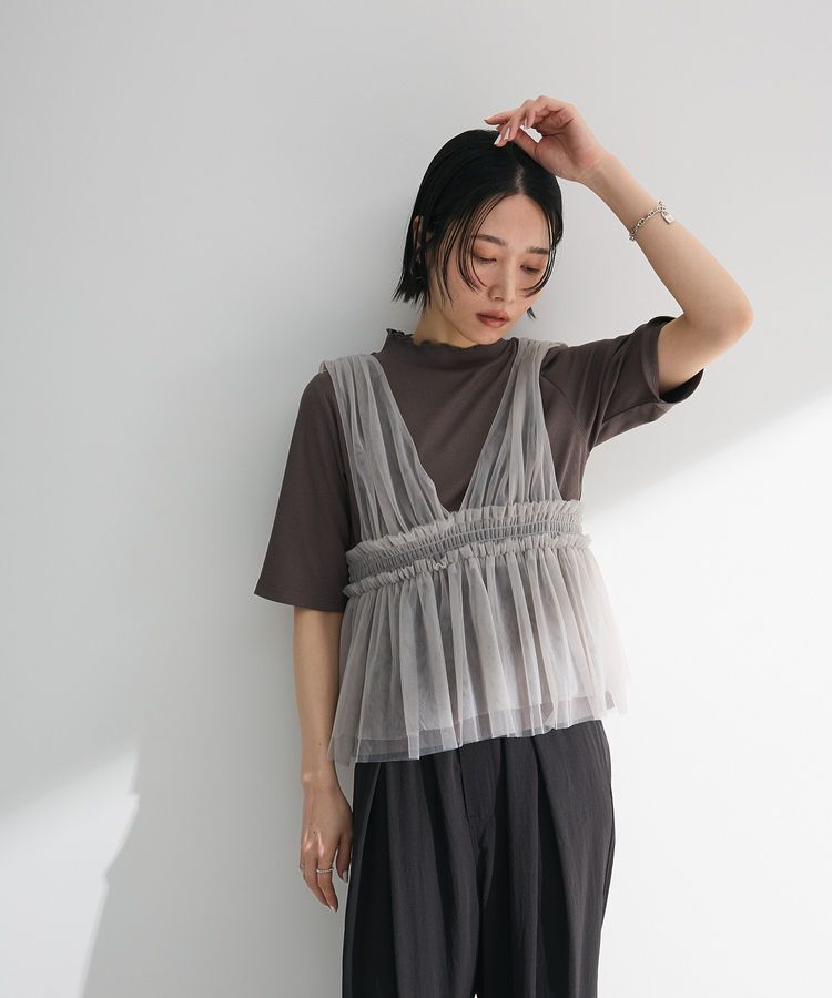Green Parks「・ELENCARE DUE チュールシャーリングビスチェ」|ベスト・ジレ|