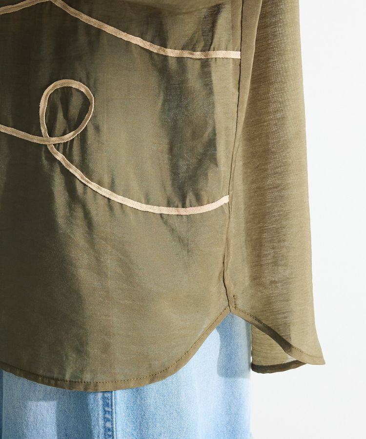 Green Parks「・ELENCARE DUE テープ刺繍シアーシャツ」|シャツ・ブラウス|